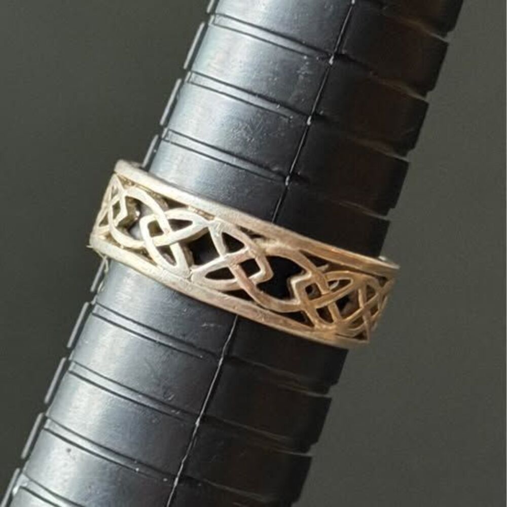 Vintage Celtic Knot Sterling Silver Ring Size 10.5 | Irish Knotwork Band